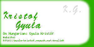 kristof gyula business card